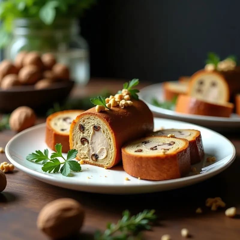 Terrina de Paté de Champiñones y Nueces: Entrante Francés Vegano con Pan de Centeno Toado