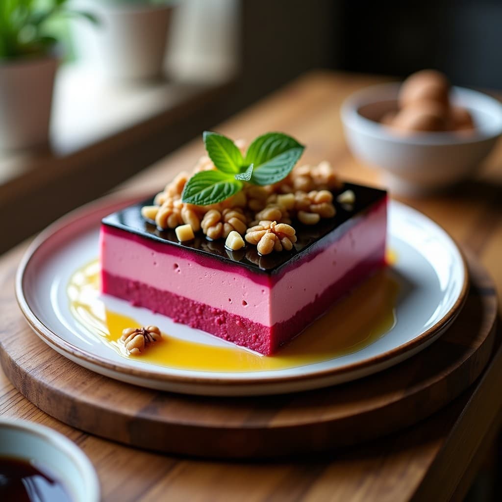 Terrina de Remolacha y Nueces con Gelée de Vinagre Balsámico: Aperitivo Francés Vegano