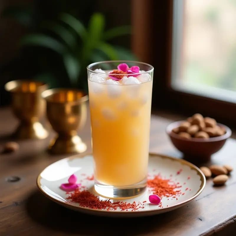 Thandai de Almendras y Rosa: Bebida India Traditional Sin Alcohol