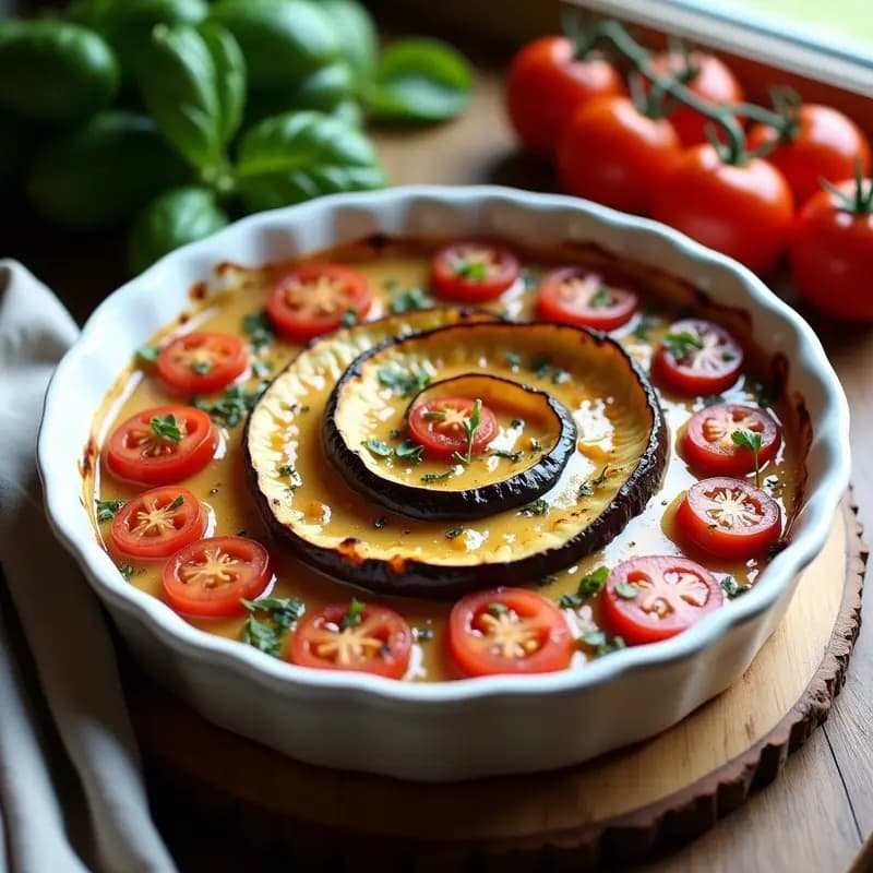 Tian Provenzal de Berenjena y Tomate: Receta Francesa Vegana al Horno