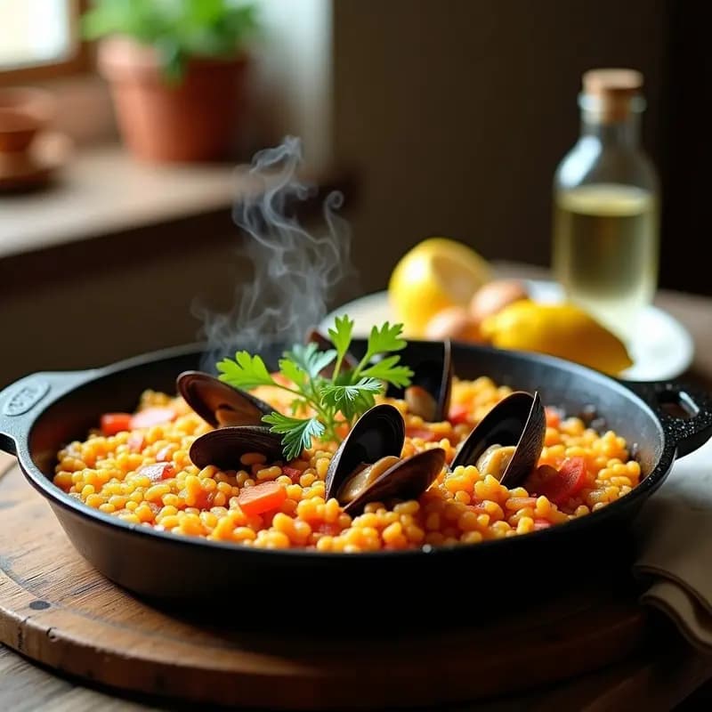 Tiella de Arroz y Mejillones: Receta Italiana de Puglia con Azafrán
