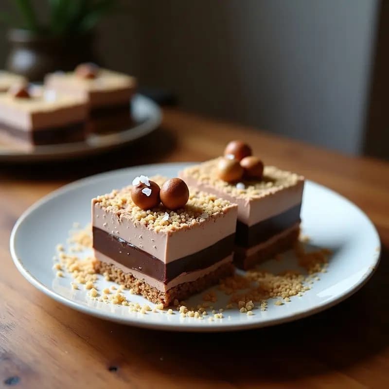 Tierras de Chocolate y Avellana: Postre Francés Sin Horno con Texturas Crujientes