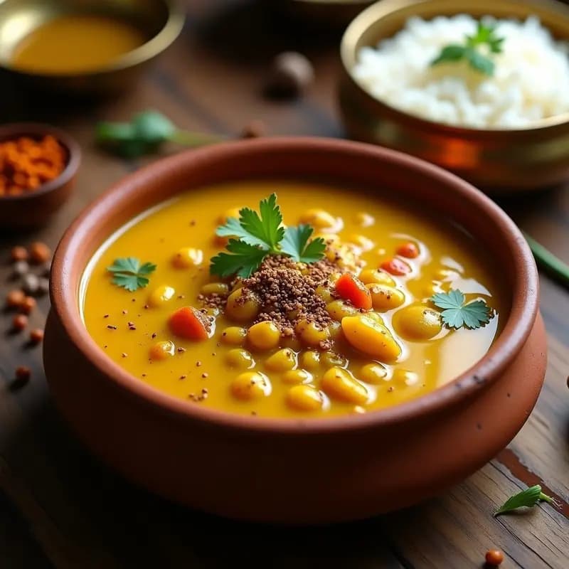 Tikari Dal Tadka con Arroz Basmati: Receta India de Lentejas Amarillas y Especias Tostadas