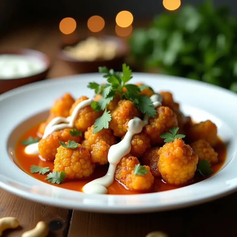 Tikka Masala de Coliflor: Receta India en Airfryer con Salsa de Yogur Vegano