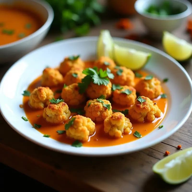 Tikka Masala de Coliflor Asada: Receta India Keto Sin Carbohidratos en Airfryer