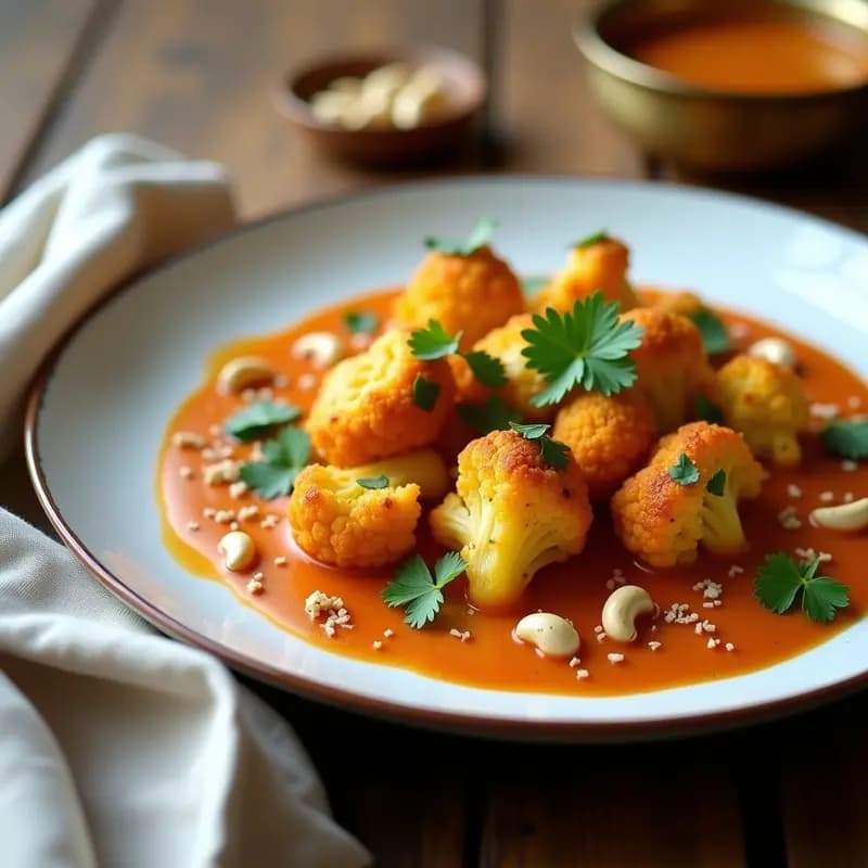 Tikka Masala de Coliflor Asada: Receta India Vegana en 25 Minutos con Salsa de Anacardos