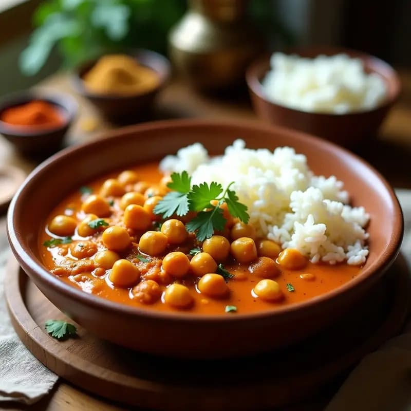 Tikka Masala de Garbanzos: Receta Vegana Indiana en Olla Lenta