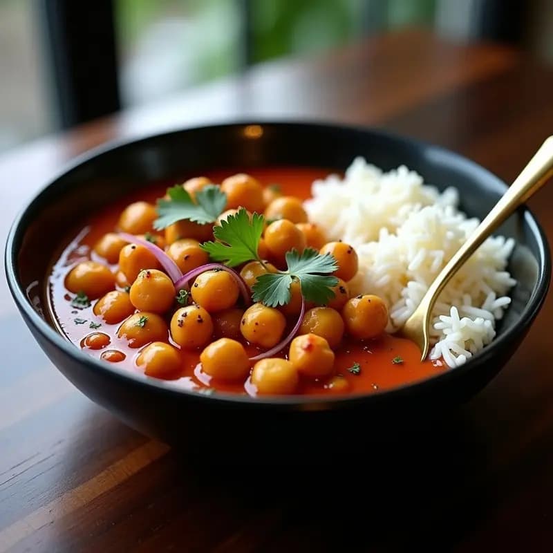 Tikka Masala de Garbanzos: Receta India Vegana con Salsa de Tomate y Especias