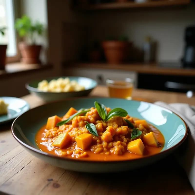 Tikka Masala de Jackfruit: Curry Indio Vegano con Toque Ahumado en Olla Lenta