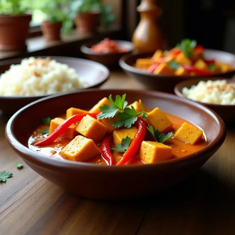 Tikka Masala de Tofu y Pimientos: Receta India Vegana en Olla Rápida