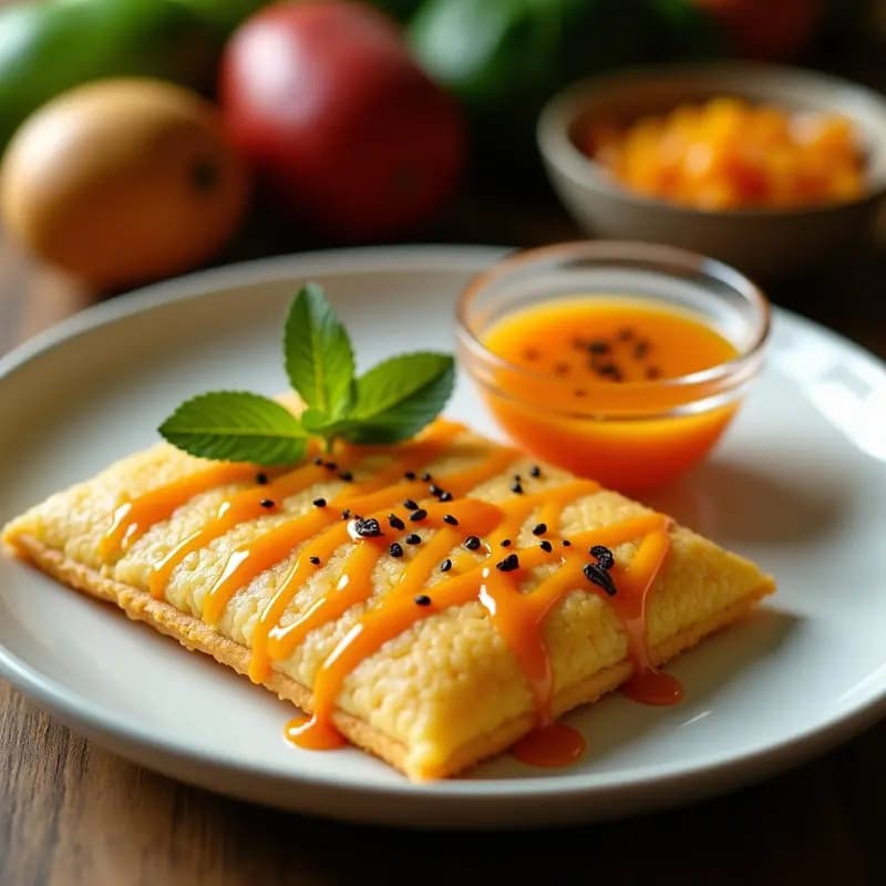 Tikoy filipino con Salsa de Mango y Chile: Postre Sin Horno y Sin Azúcar