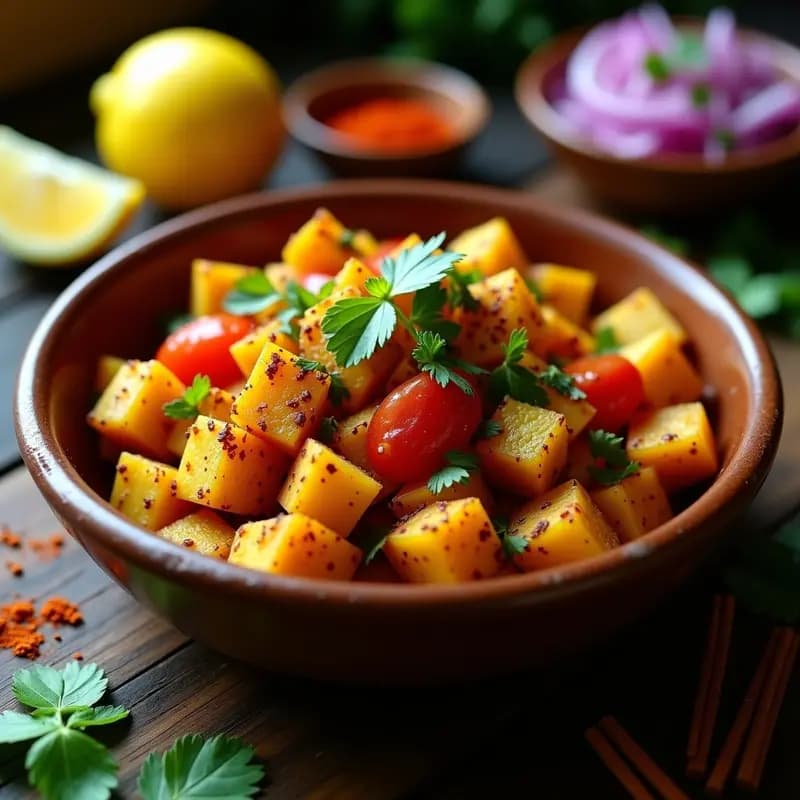 Tikta Aloo Pakistano: Patatas con Especias y Hierbas Frescas en Sartén Antiadherente