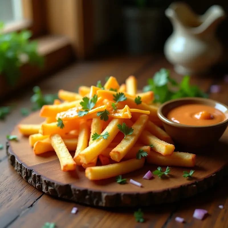 Tik Tok Fries con Queso Cheddar y Salsa Chipotle: Aperitivo Viral en Airfryer
