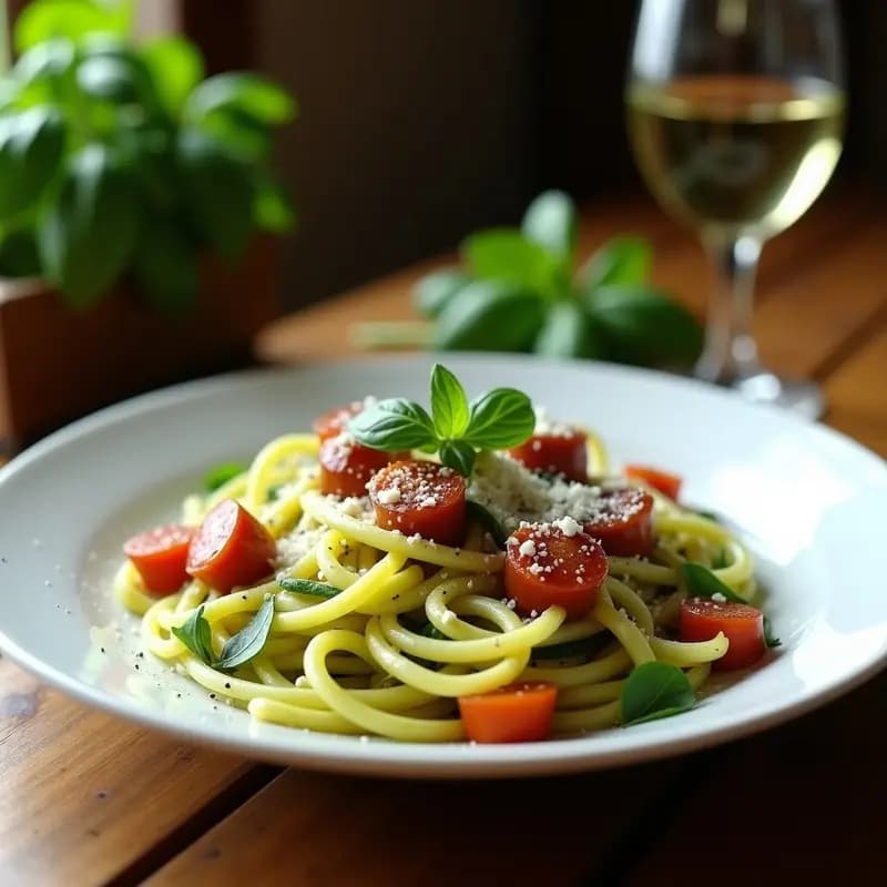 TikTok Pasta de Calabacín y Salchicha de Pavía: Receta Italiana Viral en 15 Minutos