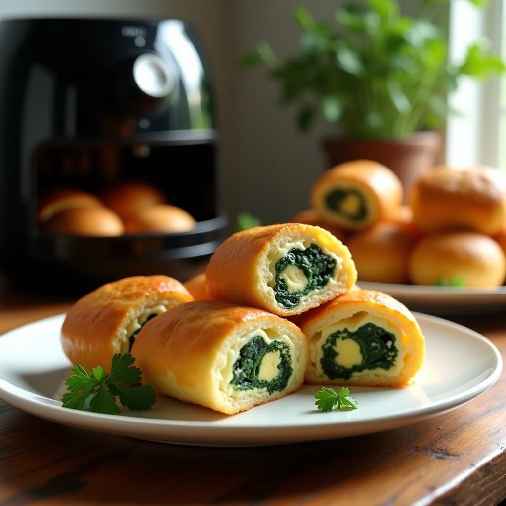 TikTok Rolls de Huevo y Espinacas: Receta Viral en Airfryer en 10 Minutos