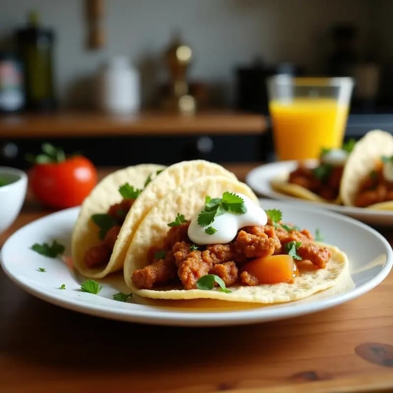 Tikz Tacos con Cordero y Salsa de Yogur: Receta Indiana Callejera en Sartén