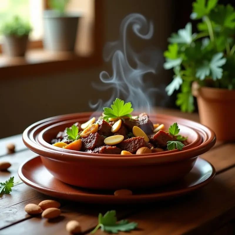 T'iman de Cordero con Higos y Almendras: Tagine Marroquí Dulce y Salado