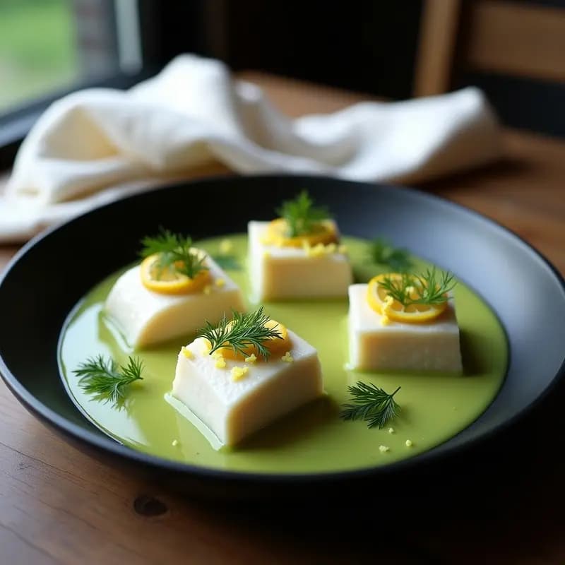 Timbales de Pescado Blanco y Puré de Apio: Receta Francesa Gourmet en Thermomix