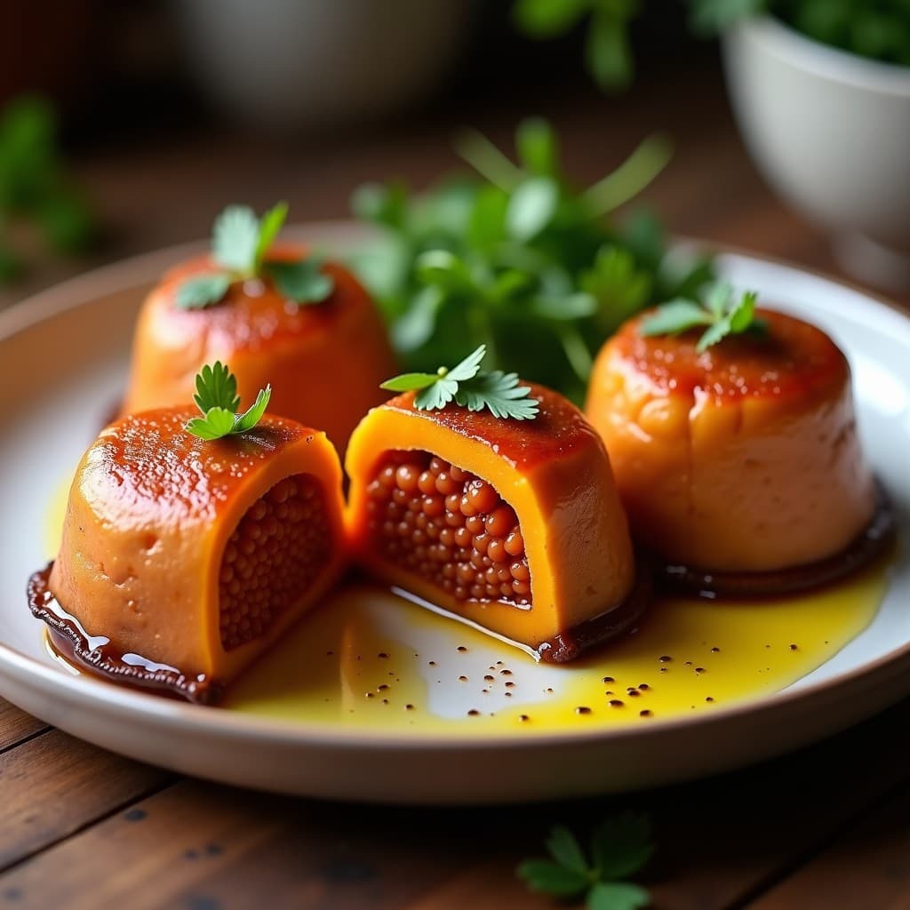 Timbales de Puré de Batata y Lentejas Corail con Aceite de Oliva: Receta Vegana al Horno