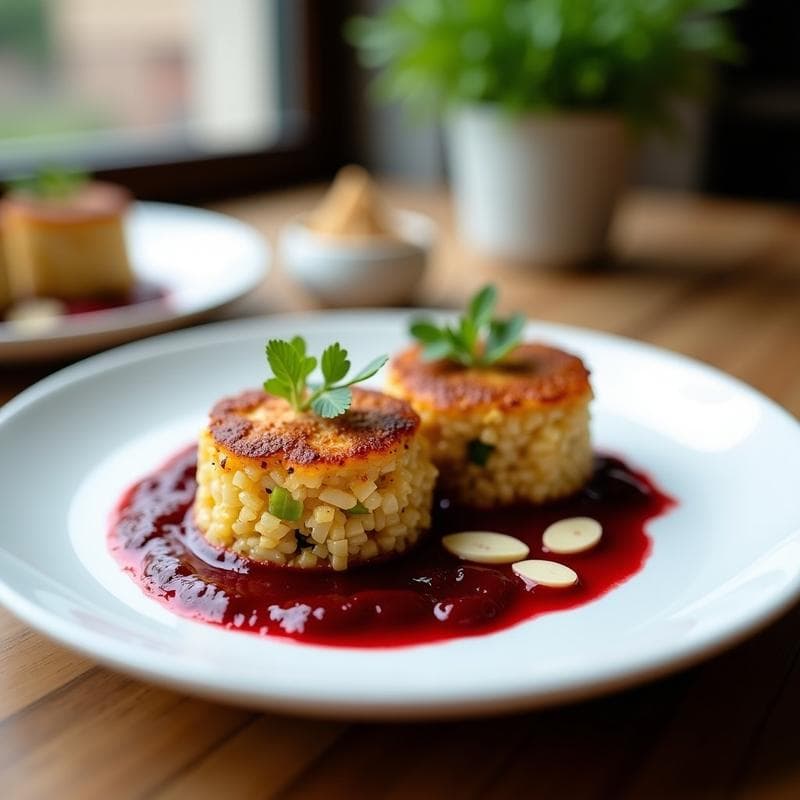 Timbales de Quinoa y Hortalizas con Salsa de Arándanos Rojos: Receta Vegana y Gourmet