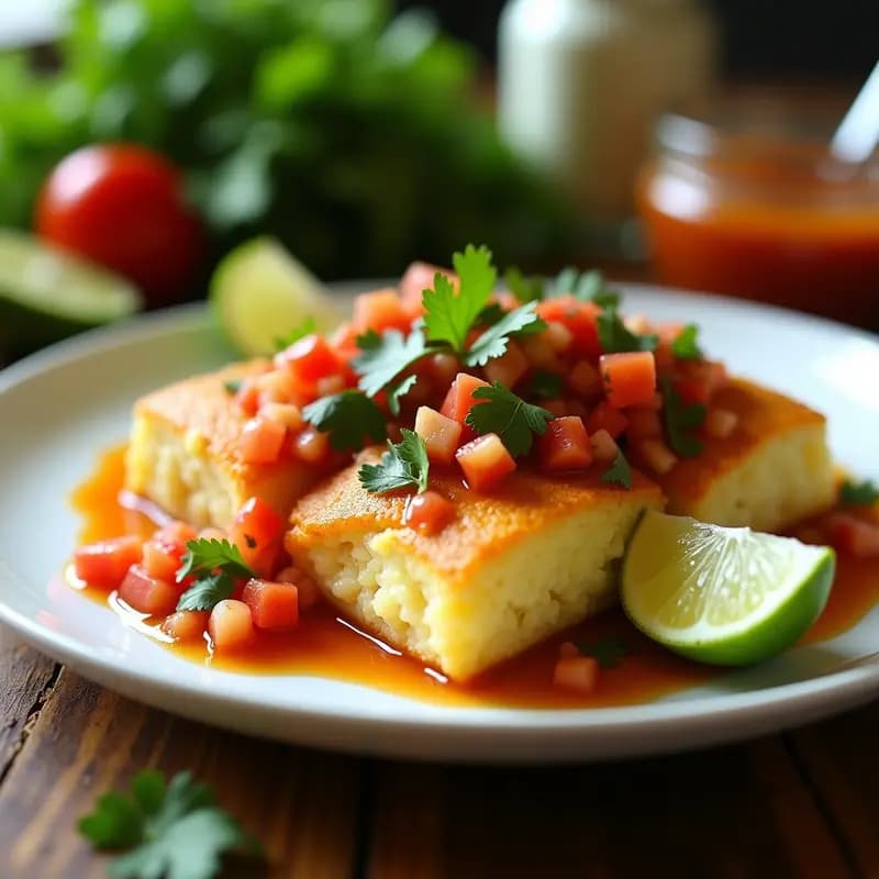 Timbales de Yuca y bacalao desalado con Salsa Criolla: Receta puertorriqueña sin gluten