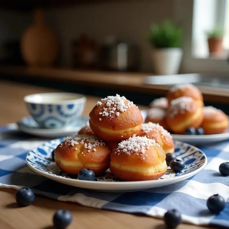 Timbits Canadienses de Arándanos y Coco: Donuts Horneados Sin Gluten