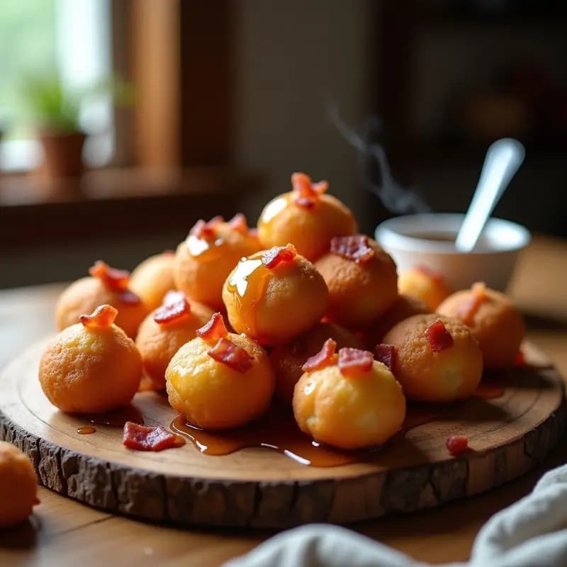 Timbits Canadienses de Arce y Bacon: Postre Dulce-Salado en Airfryer