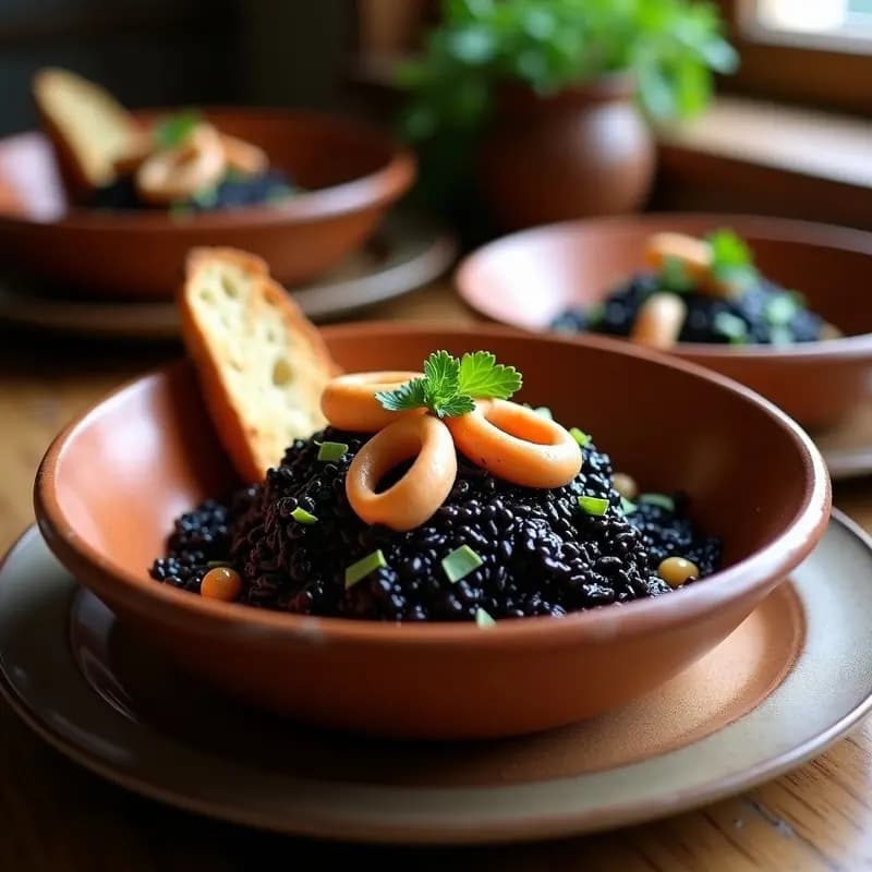 Tinta de Calamar con Arroz: Plato de Pescadería Tradicional en Olla Rápida