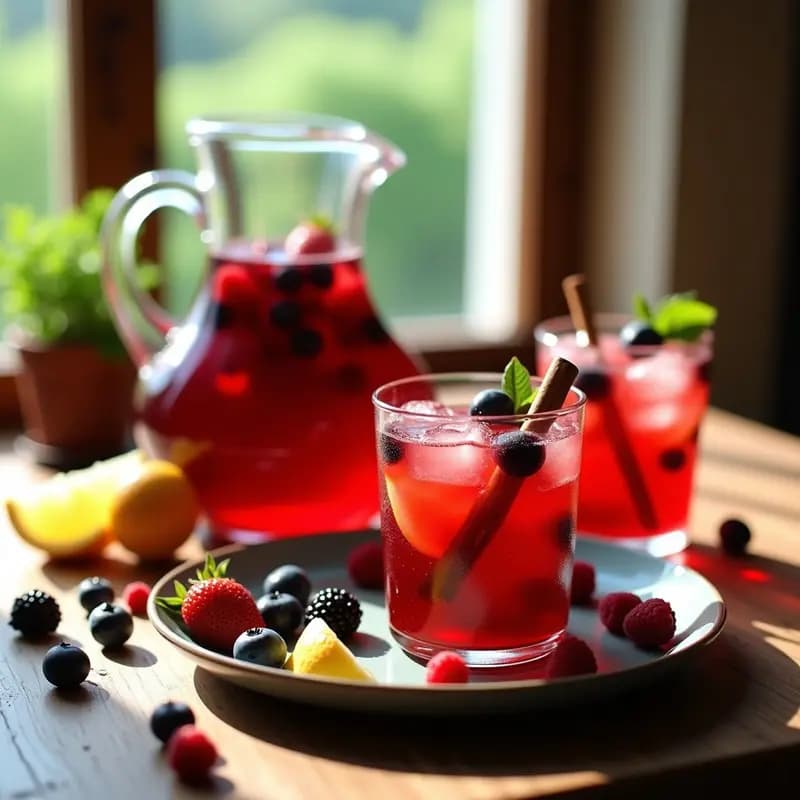 Tinto de Verano con Frutas del Bosque: Cóctel Español Ligero y Afrutado