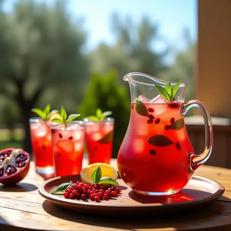 Tinto de Verano con Granada y Menta: Cóctel Español sin Alcohol Opcional