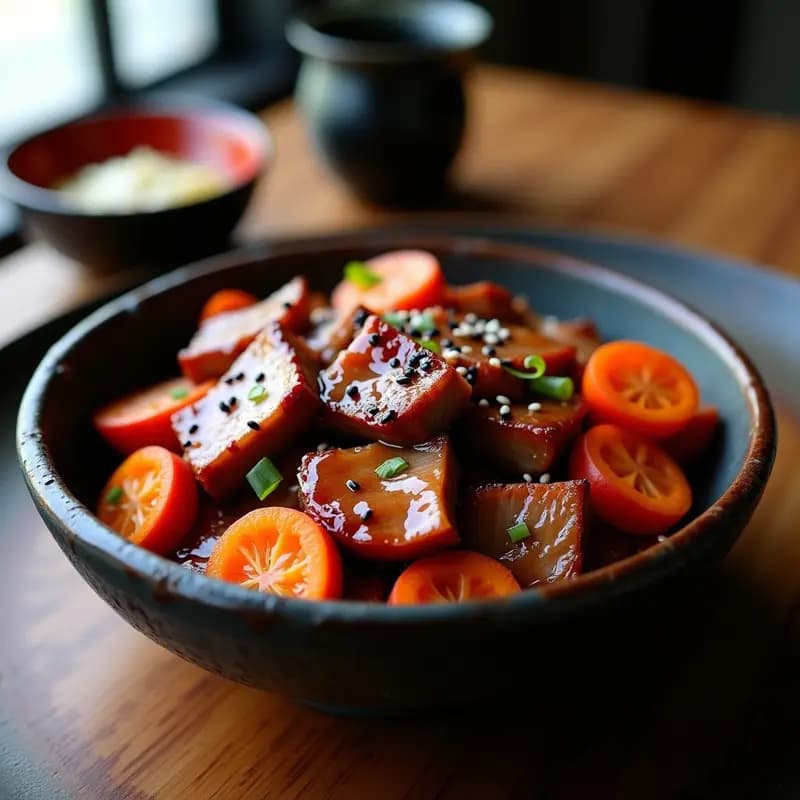 Tira de Asado de Cerdo Marinado en Salsa Teriyaki: Receta Sino-Japonesa en Olla Lenta