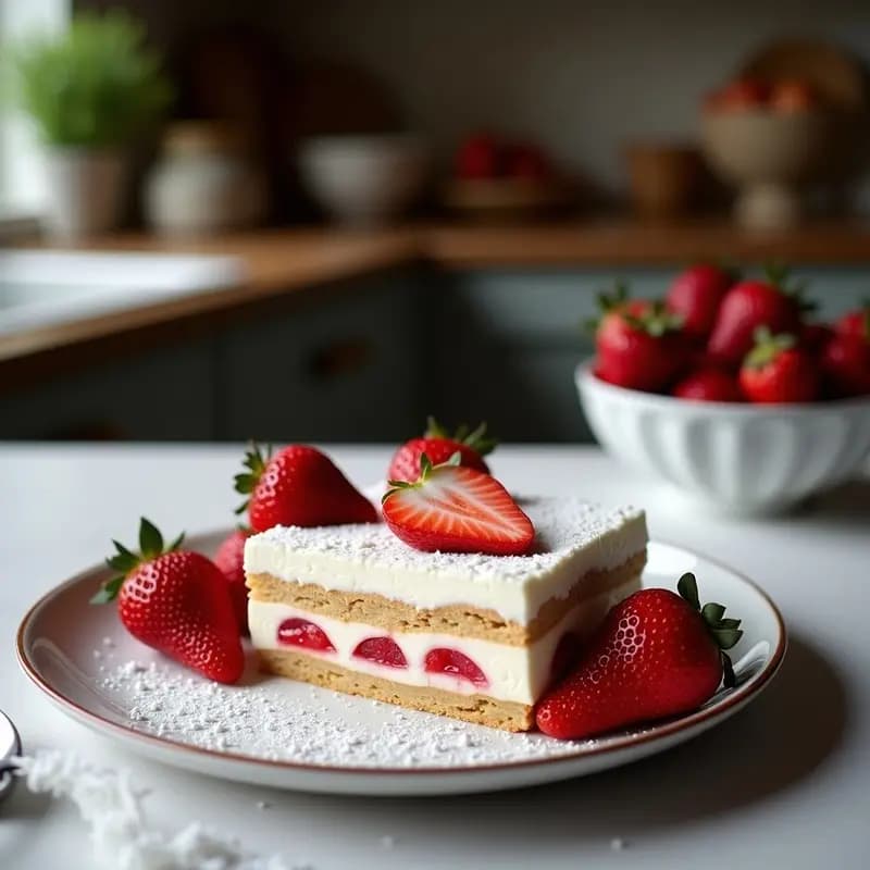Tiramisú de Fresas y Mascarpone de Coco: Postre Italo-Vegano Sin Horno