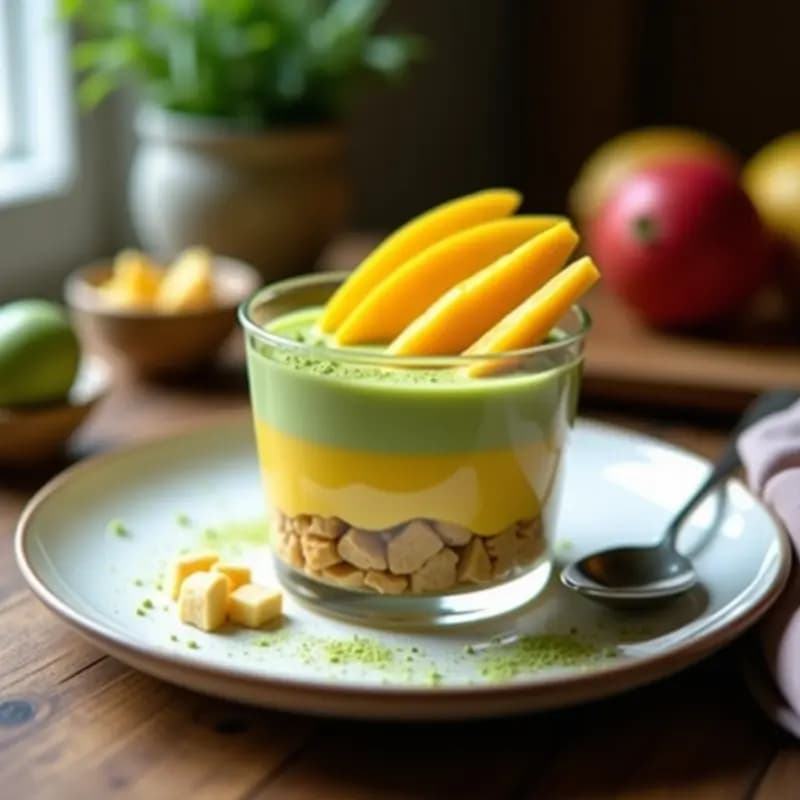 Tirinadad de Mango y Matcha: Postre Italiano Vegano con Biscuits de Almendra
