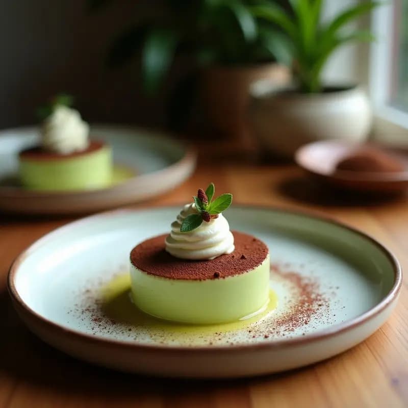 Tiramisú de Matcha y Programas de Cacao: Postre Japonés Vegano y Sin Azúcar