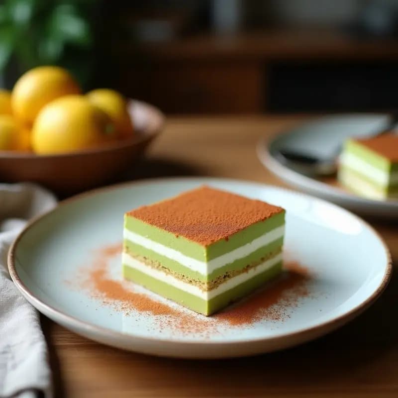 Tıramisu de Matcha y Coconut: Postre Italiano Vegano Sin Lácteos ni Huevos