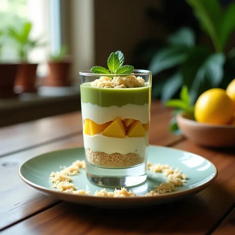 Tiramisú de Matcha y Maracuyá: Postre Italiano-Japonés Sin Horno y Ligero