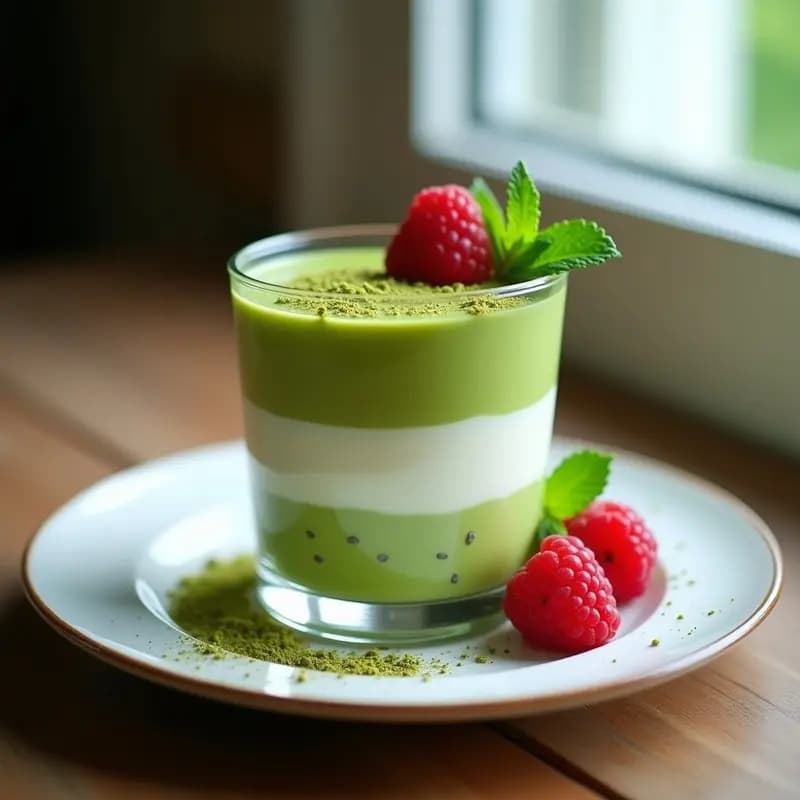 Tiramisú de Matcha y Mascarpone Sin Huevo: Postre Italiano-Japonés Fusion y Sin Lactosa