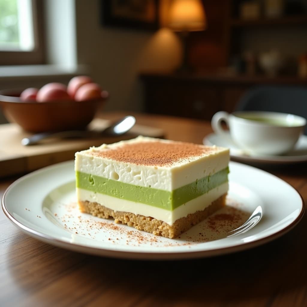 Tirimisu de Matcha y Queso de Coco: Postre Japonés-Italiano Sin Lácteos en Vaso