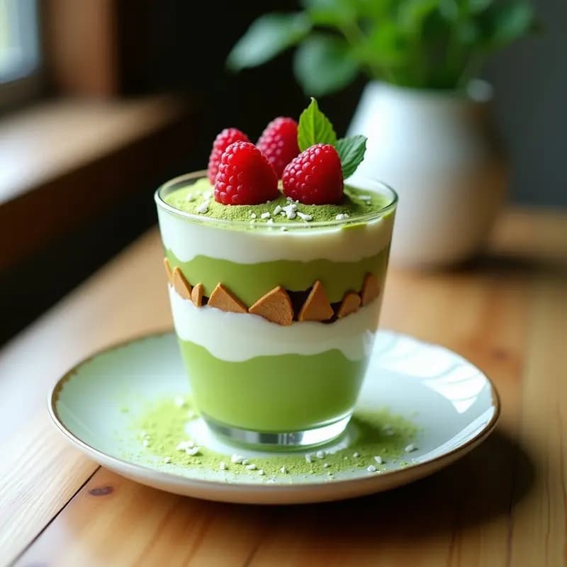 Tiramisú de Matcha y Queso Mascarpone Vegano: Postre Japonés-Italo Sin Huevo