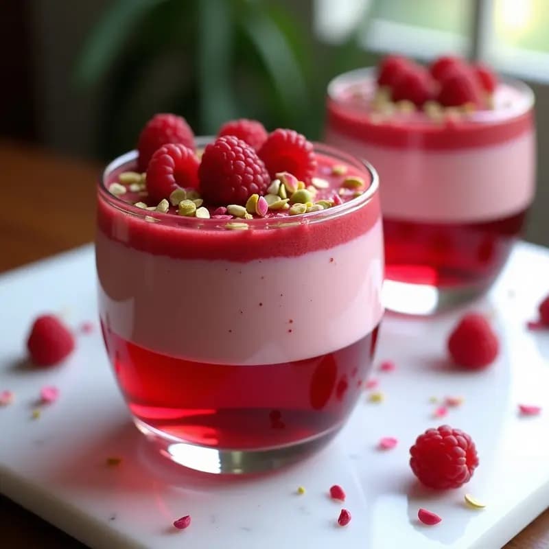 Tirin de Frambuesa y Rosa: Postre Iraní Vegano Sin Horno