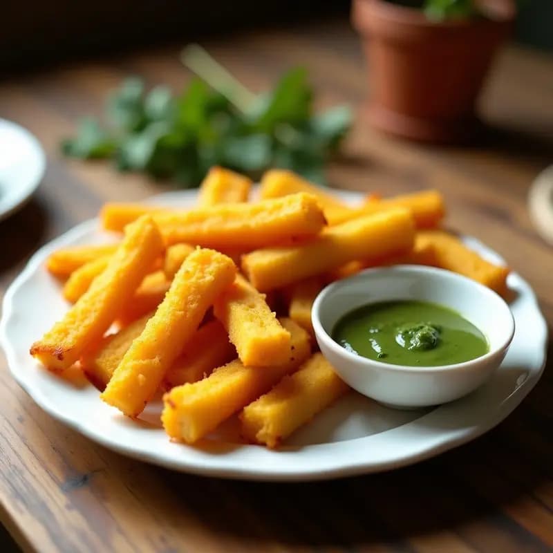 Tirma de Yuca con Mojo de Cilantro y Ajo Negro: Receta Canaria Vegana en Airfryer