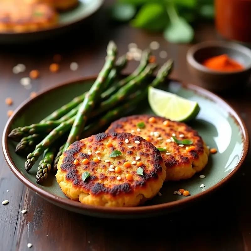 Titainas de Lentejas Corail y Espárragos Trigueros: Receta Mexicana en Airfryer con Toque Ahumado