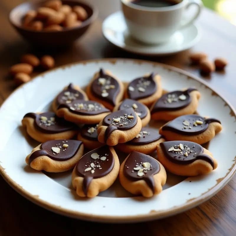 Tizas de Cadiz: Postre Típico de Chocolate y Almendra con Forma de Teja