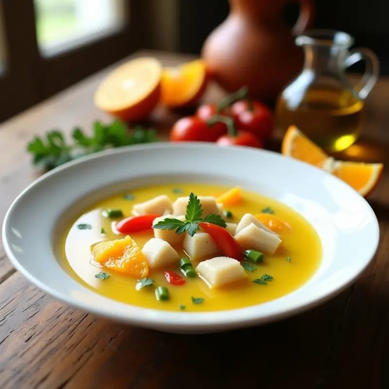 Tiznao Andaluz con Bacalao y Naranjas: Sopa Fría de Tradición con Toque Ácido