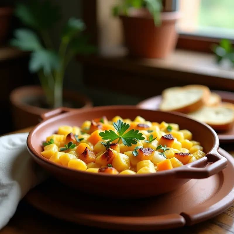 Tiznao de Calabaza y Bacalao: Revuelto Alemania Tradicional de la Costa Vasca