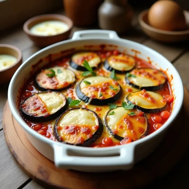 Tiznao: Pastel de Calabacín y Berenjena con Tomate y Queso Fundido