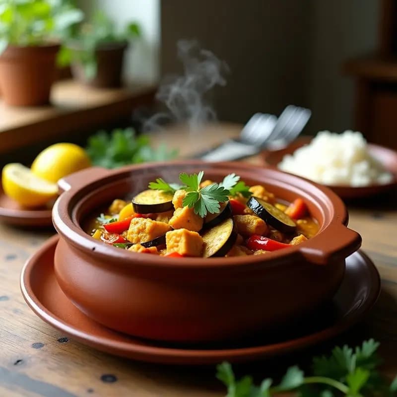 Tjin Tjin de Pollo y Vegetales: Guiso Surinamés con Toque de Cúrcuma