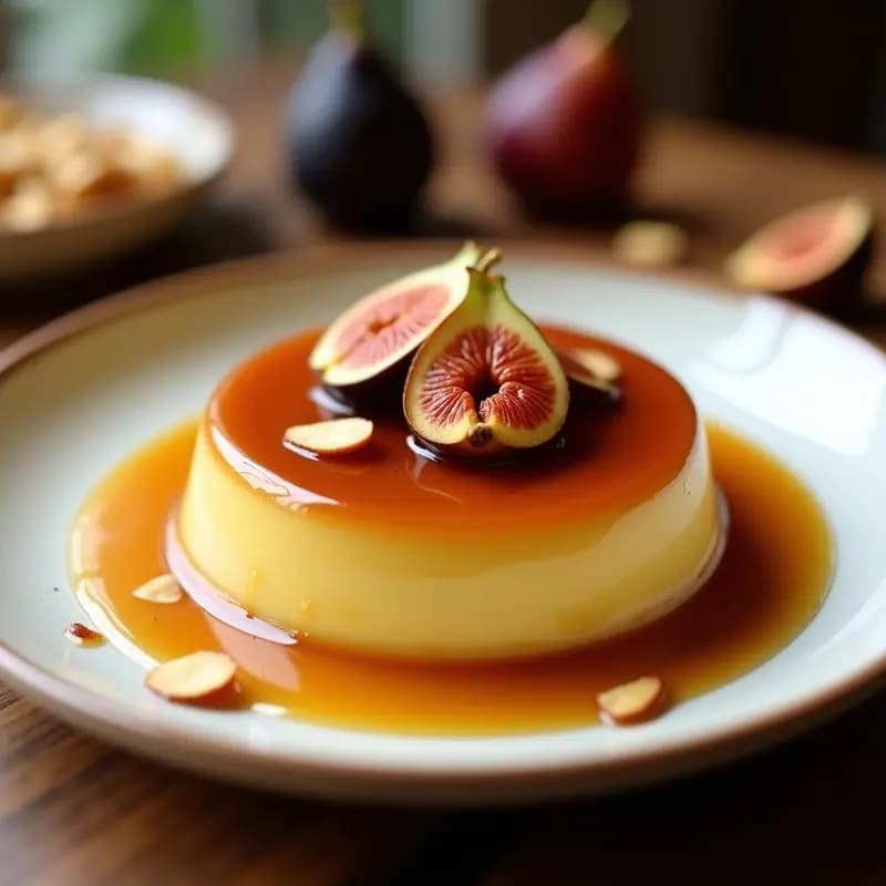 Tocino de Cielo con Higos Caramelizados: Postre Andaluza de Convite Real Sin Lactosa