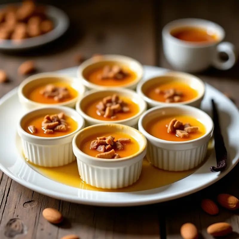 Tocino de Cielo en Moldes Individuales: Postre Andaluz de Yema y Almendra