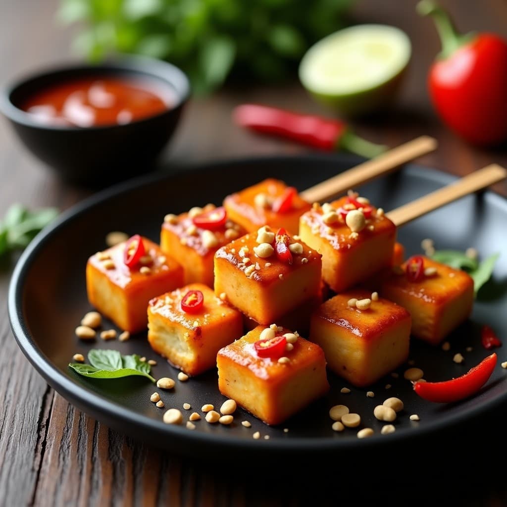 Tofu Marinado en Salsa de Tamarindo y Chile: Entrante Vegano y Picante en Airfryer